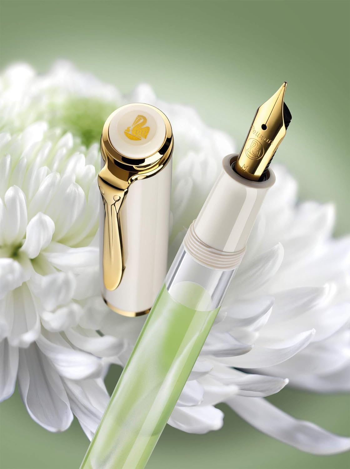 Pelikan Füllhalter Classic 200, Pastell-Grün, Feder B (breit), hochwertiger Kolbenfüller im Geschenk-Etui, 815321 Füllhalter Feder B (breit)