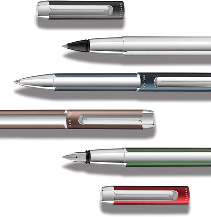 Pelikan Tintenroller Pura R40, Anthrazit, hochwertiger Drehkugelschreiber im Geschenk-Etui, 822640, 1 Stück (1er Pack)