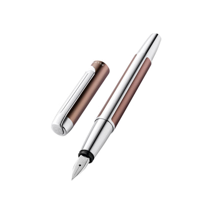 Pelikan Füllhalter Pura P40, Mokka, Feder M (mittel), hochwertiger Patronenfüller im Geschenk-Etui, 822794
