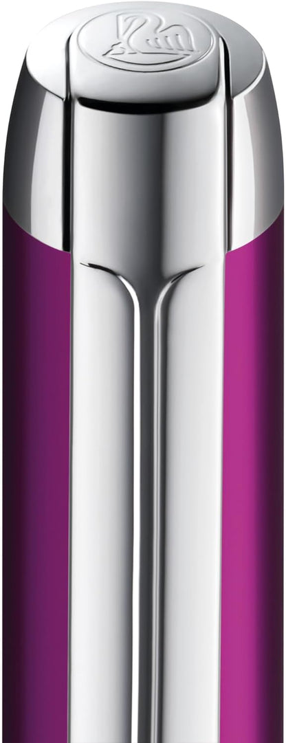 Pelikan Füllhalter Pura P40, Violett, Feder M (mittel), hochwertiger Patronenfüller im Geschenk-Etui, 823784