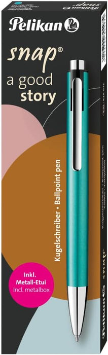 Pelikan 824972 Turquoise Snap Ballpoint Pen in Metal Case