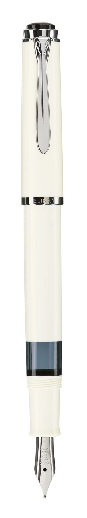 Pelikan Füllhalter Classic 205, Weiß, Feder B (breit), hochwertiger Kolbenfüller im Geschenk-Etui, 972182