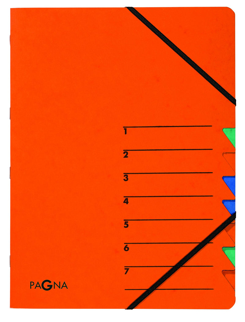 Pagna Easy Folder 7 Compartments 1-7 Orange