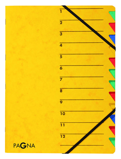 Pagna Easy 24131-05 Index File/Particle Board / A4 / 12 Compartments/Coloured Index/Cover Yellow a4 yellow 1
