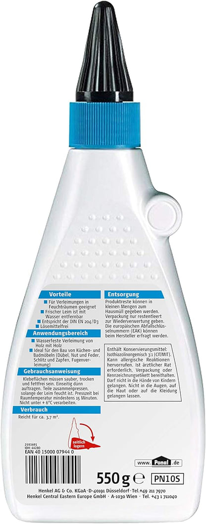 `Ponal Holzleim Wasserfest, Flasche mit 550g, 9H PN`