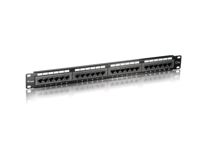 KOMQI Equip Cat5e Patch Panel 48,3 cm (19 Zoll) 1HE (24-Port, RJ45) schwarz