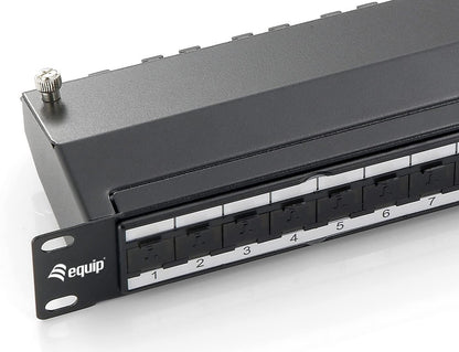 Equip Patch Panel 24x RJ45 Cat6A 19 Inch 1HE Black