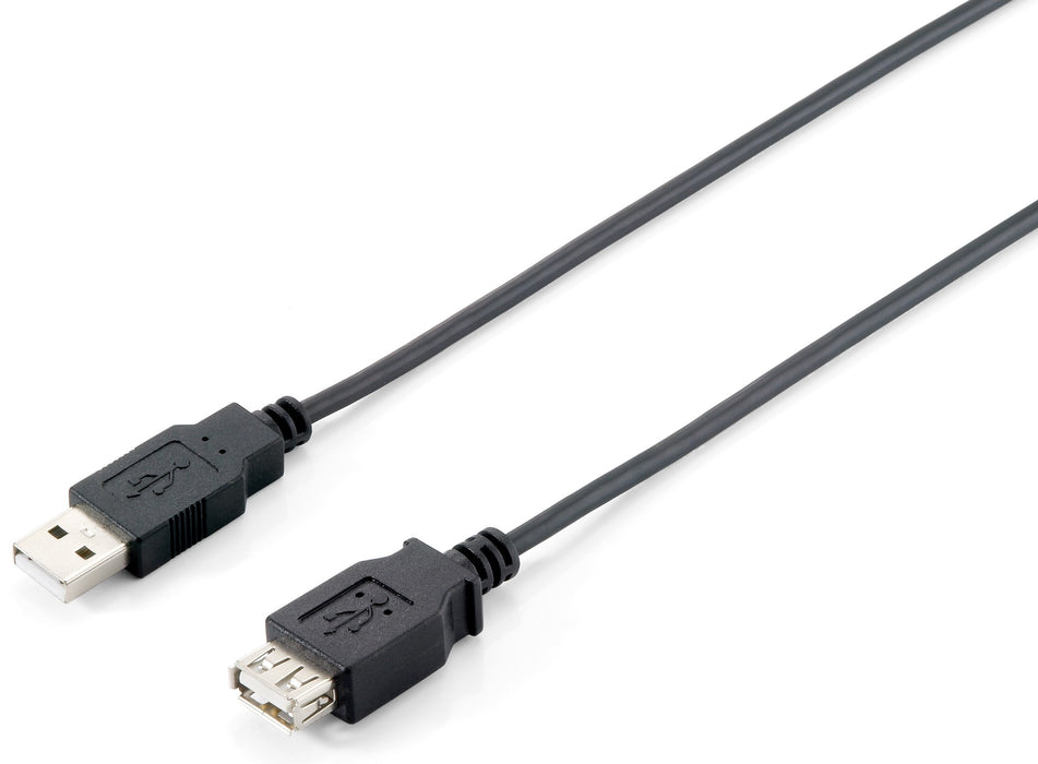 Equip USB 2.0 Verlaengerung A->A 3m S/B schwarz