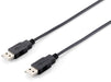 Equip USB Kabel A -> A St/3,00 m Polybeutel, schwarz