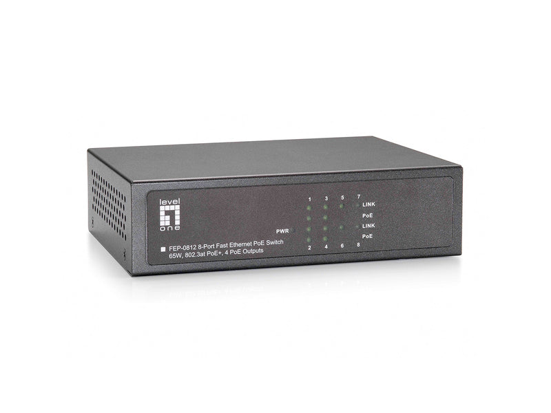 Level One 61.6W 4 FE PoE Plus 4 FE Switch