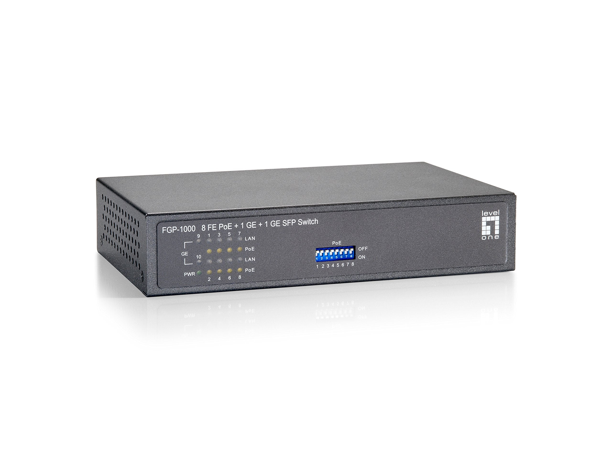 LevelOne Switch 8x FE FGP-1000 1xGE 1xGSFP 120W 120 W