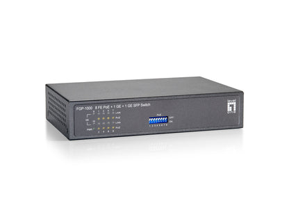 LevelOne Switch 8x FE FGP-1000 1xGE 1xGSFP 120W 120 W
