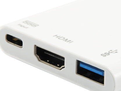 Equip USB-C Male -> HDMI/USB-A-BU PD Adapter 0.15 cm White