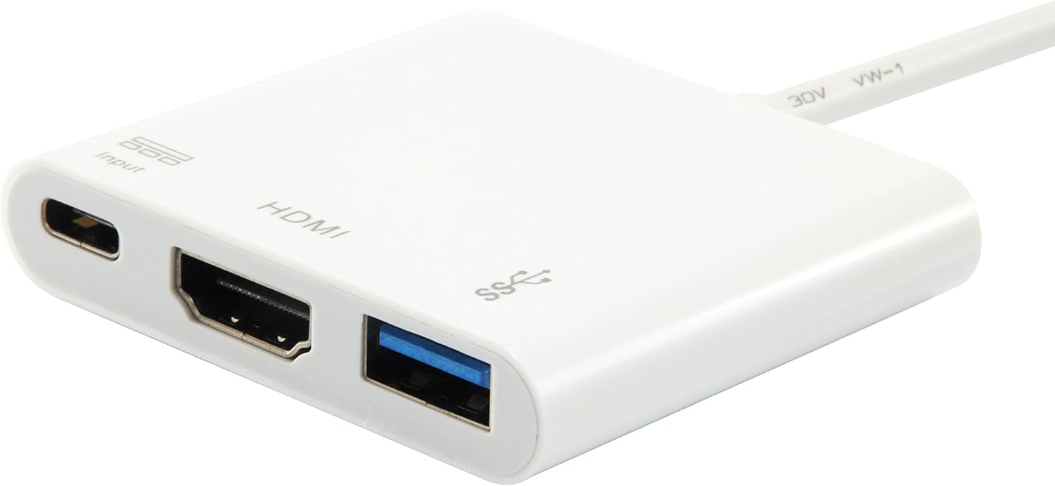 Equip USB-C Male -> HDMI/USB-A-BU PD Adapter 0.15 cm White