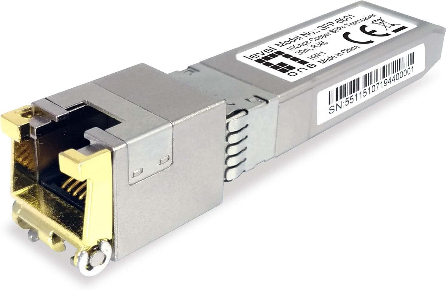 LevelOne SFP-6601 SFP+ Transceiver 10GBPS Copper to Fibreglass 30m RJ45