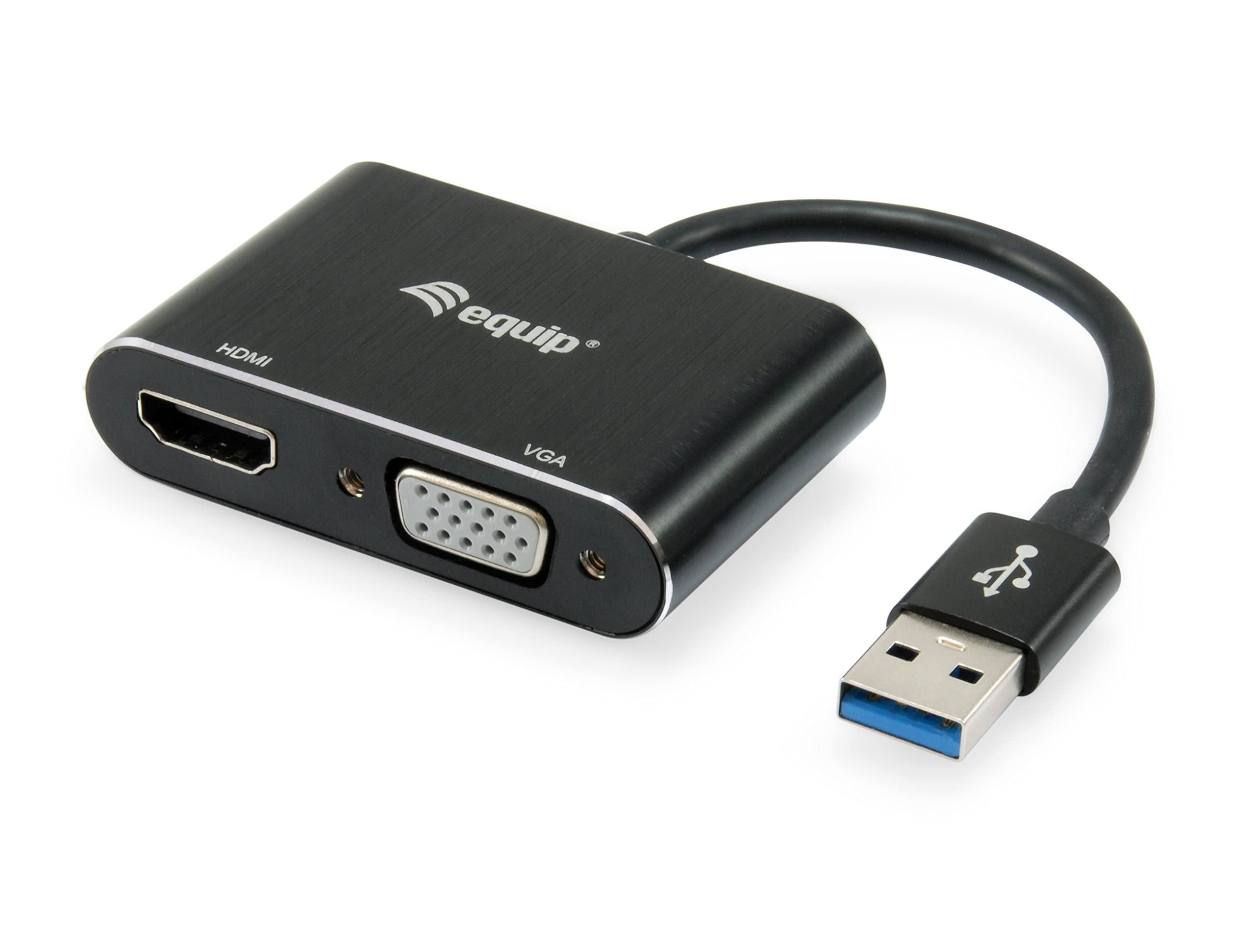 Equip 133386 Adaptor USB 3.0 / HDMI / VGA Adaptor / Black