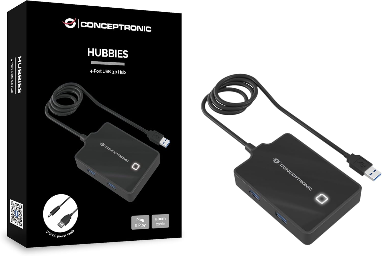 Hub Conceptronic Usb 3.0 4 Puertos Cable 90cm