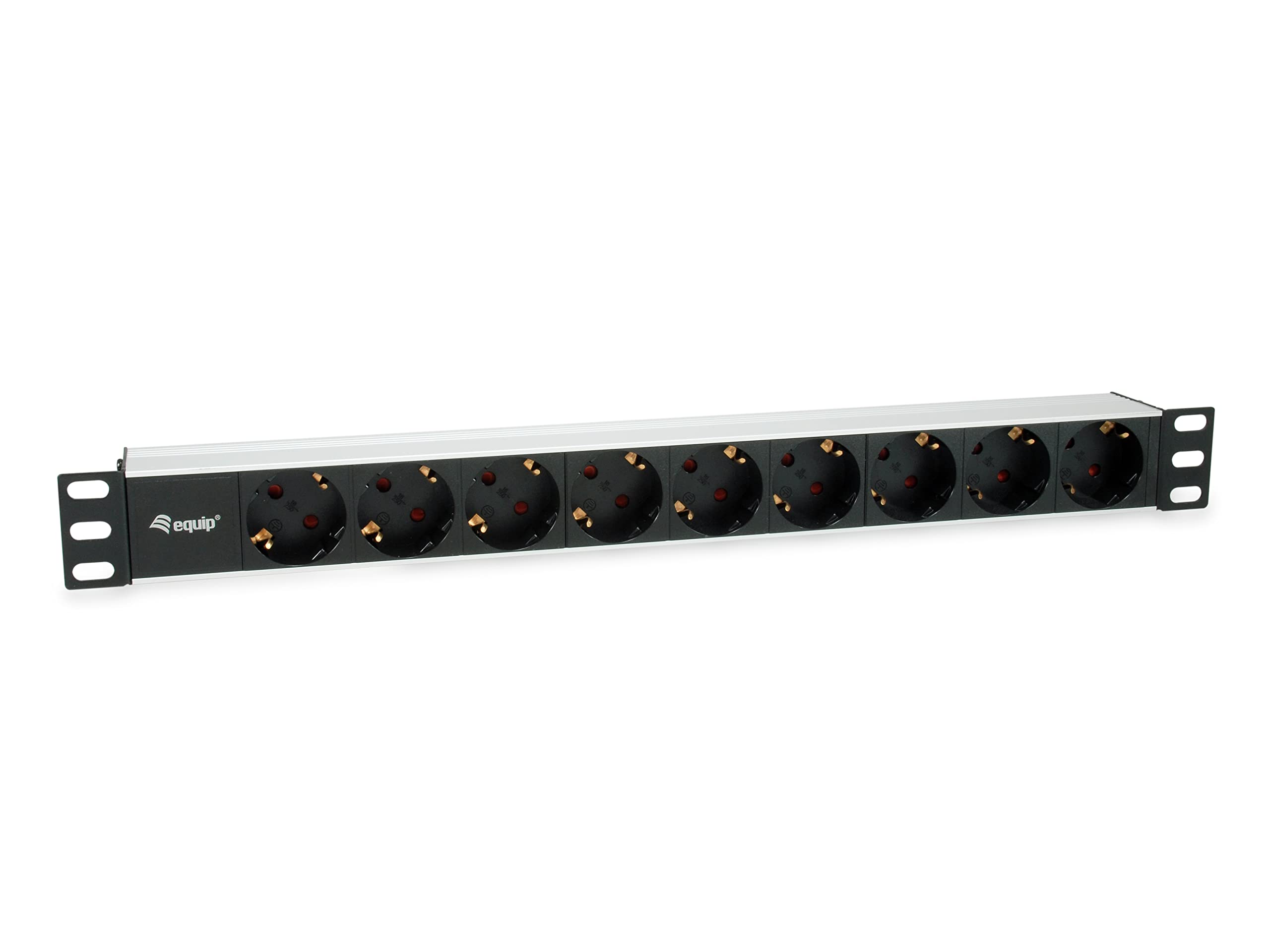 Equip 333292 Power Strip 19 Inch (1HE) 9-Way Schuko 1.8 m Cable Aluminium Shell
