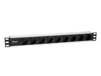 Equip 333292 Power Strip 19 Inch (1HE) 9-Way Schuko 1.8 m Cable Aluminium Shell