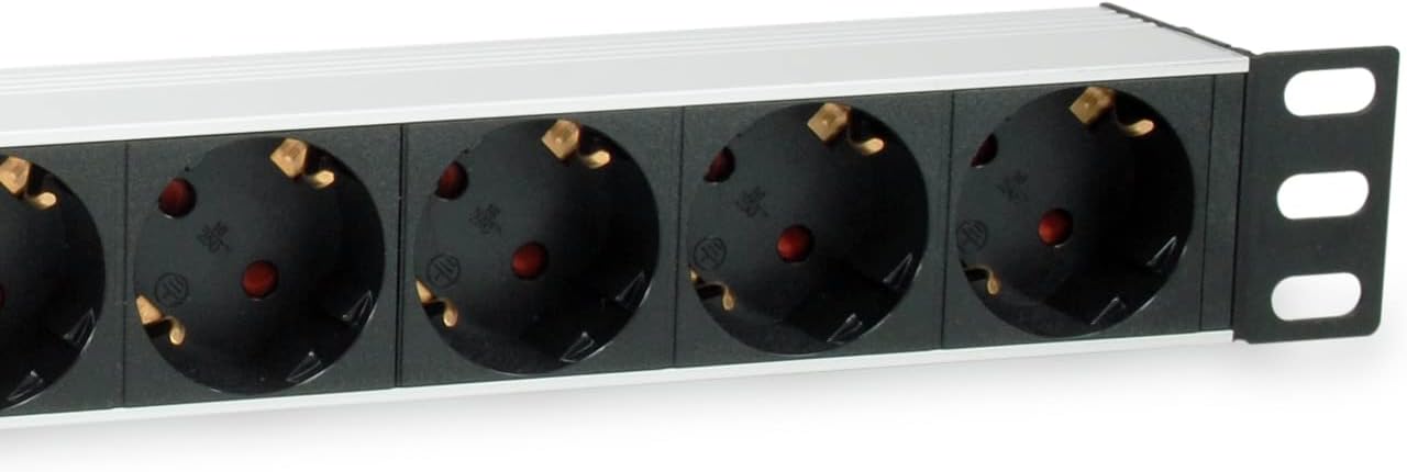 Equip 333292 Power Strip 19 Inch (1HE) 9-Way Schuko 1.8 m Cable Aluminium Shell