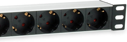 Equip 333292 Power Strip 19 Inch (1HE) 9-Way Schuko 1.8 m Cable Aluminium Shell