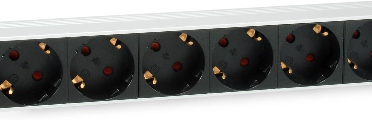 Equip 333292 Power Strip 19 Inch (1HE) 9-Way Schuko 1.8 m Cable Aluminium Shell