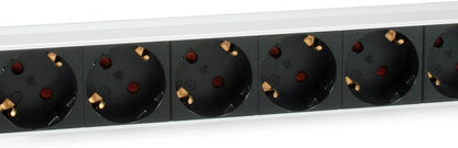 Equip 333292 Power Strip 19 Inch (1HE) 9-Way Schuko 1.8 m Cable Aluminium Shell