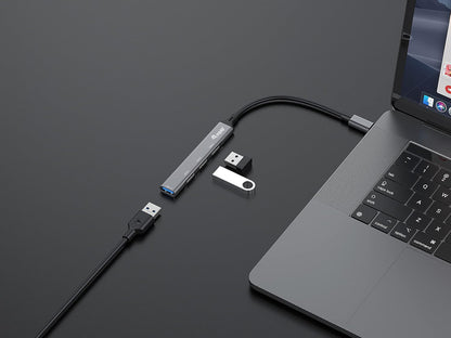 Equip 128961 USB Hub 4-Port 1 x 3.0/3 x 2.0 USB-> USB-C Grey