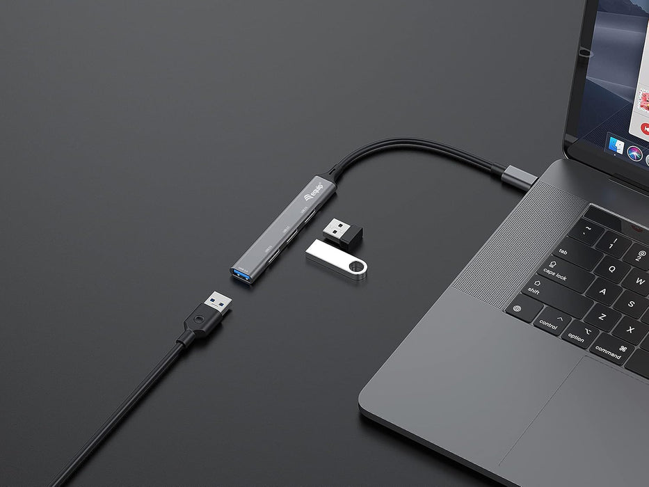 Equip 128961 USB Hub 4-Port 1 x 3.0/3 x 2.0 USB-> USB-C Grey