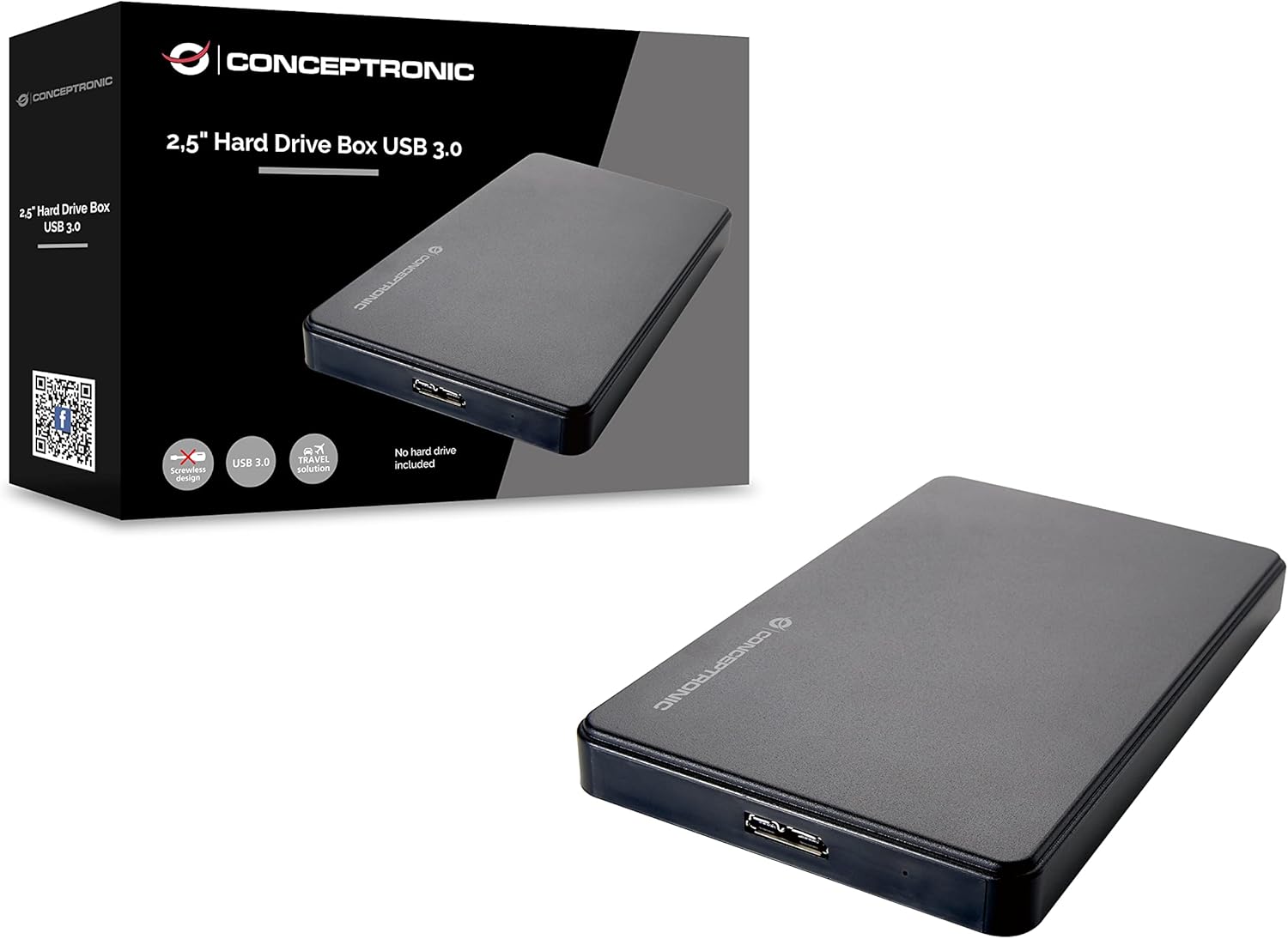Conceptronic CHD2MUSB3B 2.5 Inch Hard Drive Box USB 3.0 HDD Enclosure SATA I-III
