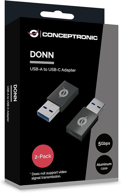 Conceptronic DONN10G USB A to USB-C Adapter 2 Pack USB 3.0