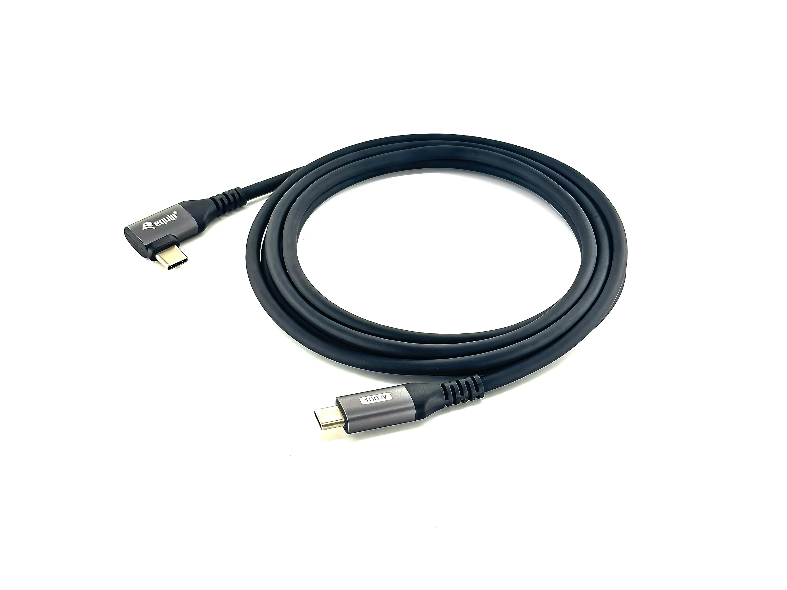 Equip 128893 USB 2.0 C to C Cable 90° Angled M/M 3m PD 100W Black
