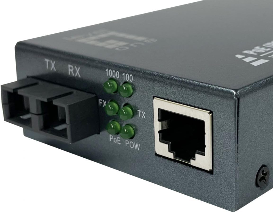 LevelOne GVT-2013 RJ45-zu-SC-Gigabit-Medienkonverter, PoE PSE, Multimode-Glasfaser, 0,5 km
