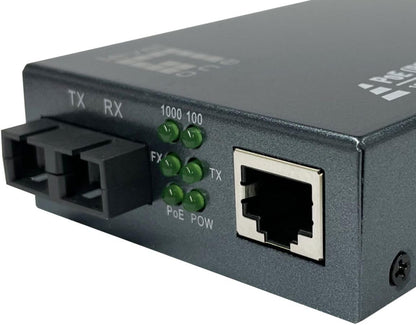 LevelOne GVT-2013 RJ45-zu-SC-Gigabit-Medienkonverter, PoE PSE, Multimode-Glasfaser, 0,5 km