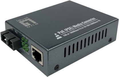 LevelOne GVT-2013 RJ45-zu-SC-Gigabit-Medienkonverter, PoE PSE, Multimode-Glasfaser, 0,5 km