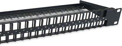 Equip 769258 48-Port Keystone Cat.6 Unshielded Patch Panel - Black