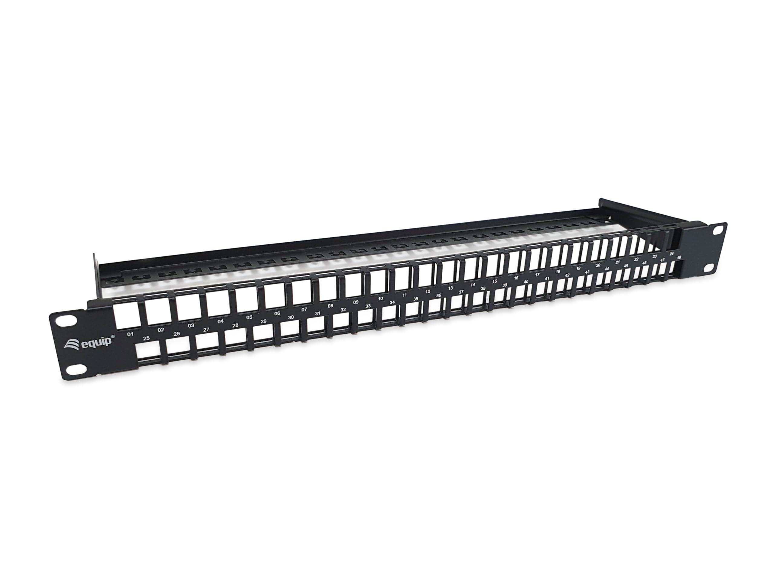 Equip 769258 48-Port Keystone Cat.6 Unshielded Patch Panel - Black