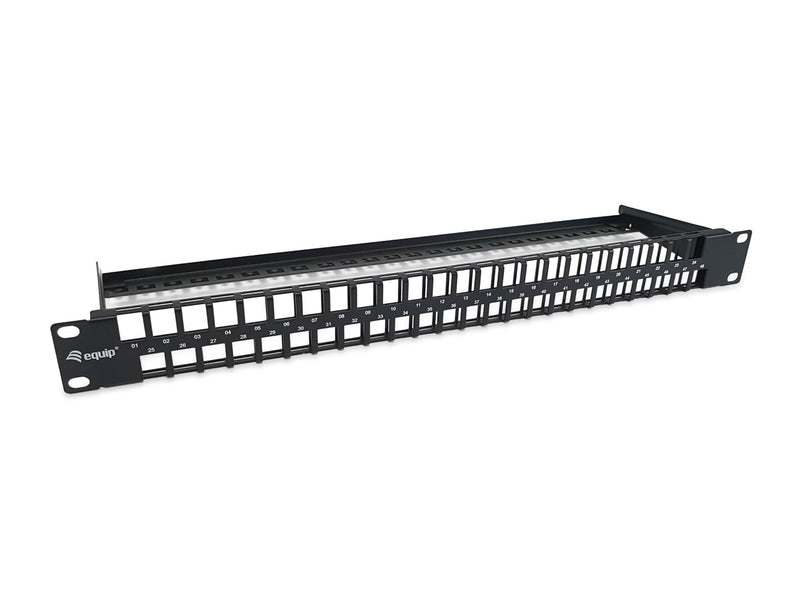 Equip 769258 48-Port Keystone Cat.6 Unshielded Patch Panel - Black