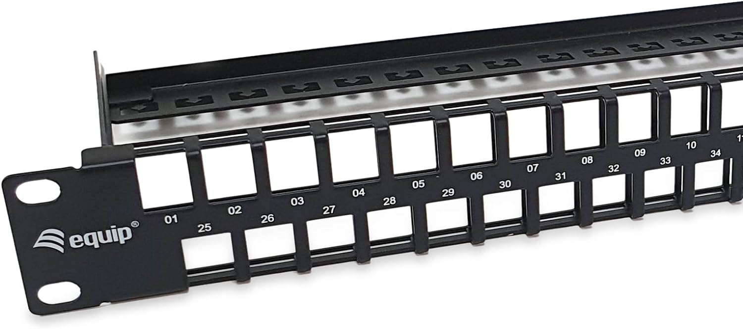 Equip 769258 48-Port Keystone Cat.6 Unshielded Patch Panel - Black