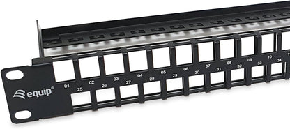 Equip 769258 48-Port Keystone Cat.6 Unshielded Patch Panel - Black