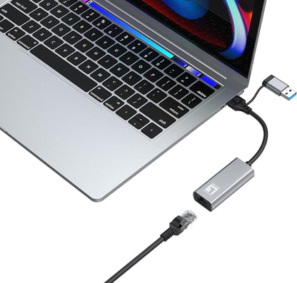 LevelOne USB-0423 2.5 Gigabit Ethernet 2-in-1 USB-C/A Network Adapter