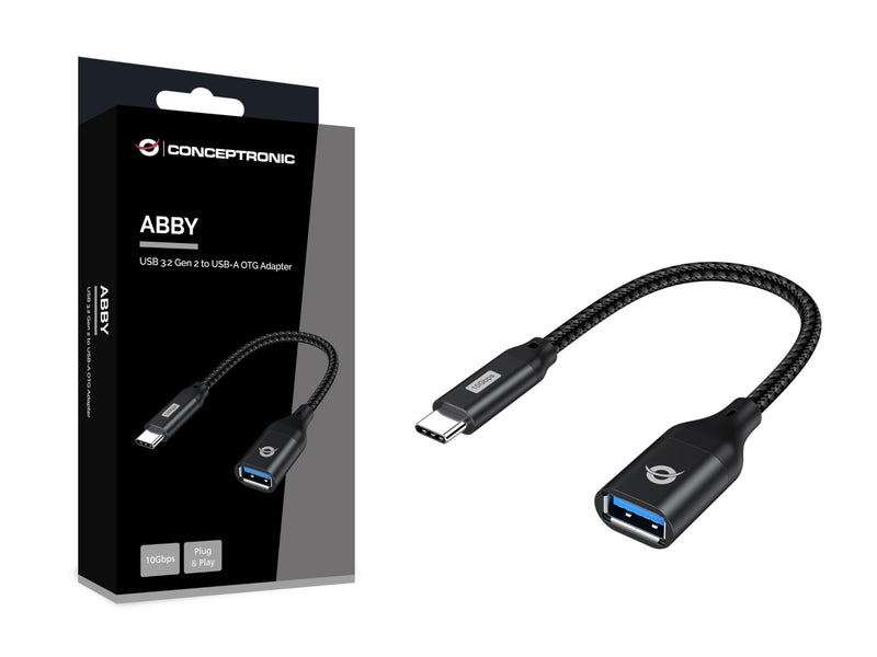 Conceptronic ABBY18B USB-C to USB-A OTG Adapter 10Gbps USB 3.2 Gen 2