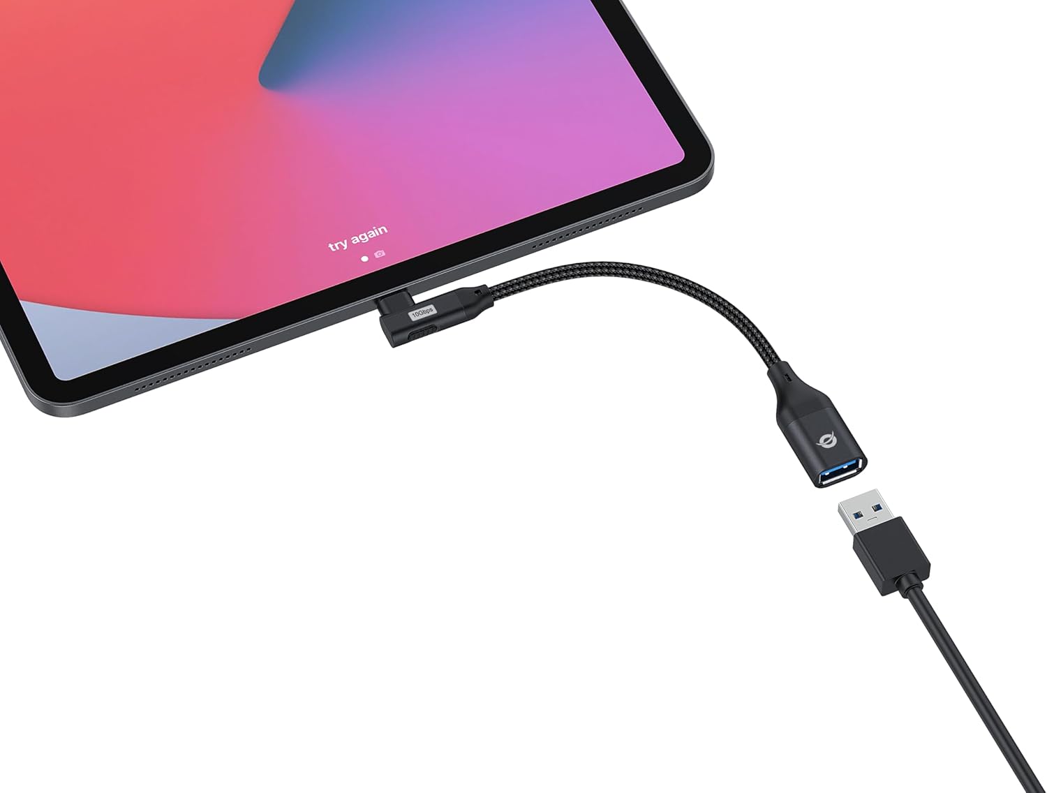 Conceptronic ABBY19B USB-C 90° Angled to USB-A OTG Adapter 10Gbps USB 3.2 Gen 2