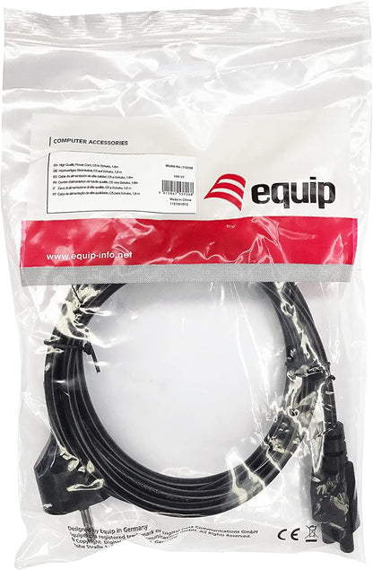Equip Netzanschlusskabel Schukon. -> IEC C5 St/Bu