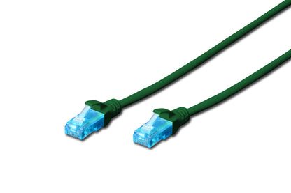 DIGITUS LAN Kabel Cat 5e - 0,5m - RJ45 Netzwerkkabel - U/UTP Ungeschirmt - Kompatibel zu Cat-6 & Cat-5 - Grün Cat 5e - U/UTP - PVC 0,5 m - 1 Stück Grün