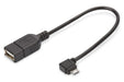 DIGITUS USB Adapter Cable 2-0.15 m - USB Micro B (m) to USB A (f) - 480 Mbps - USB Adapter - Black USB Micro B (m) // USB A (f) 0.15 m
