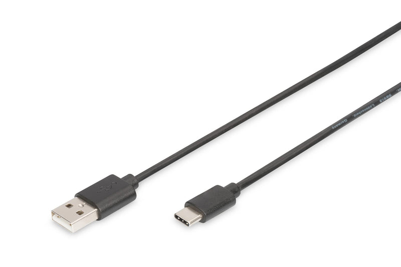 DIGITUS USB connection cable 2-1.8 m - USB A (m) to USB C (m) - 480 Mbit/s - connection cable - blister - Black USB A (m) // USB C (m)