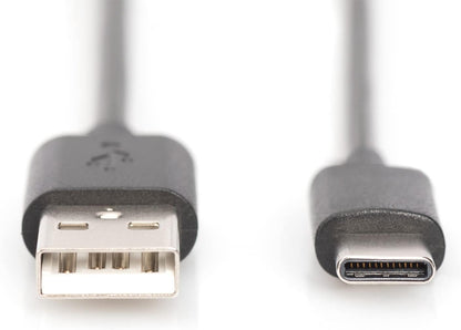 DIGITUS USB connection cable 2-1.8 m - USB A (m) to USB C (m) - 480 Mbit/s - connection cable - blister - Black USB A (m) // USB C (m)