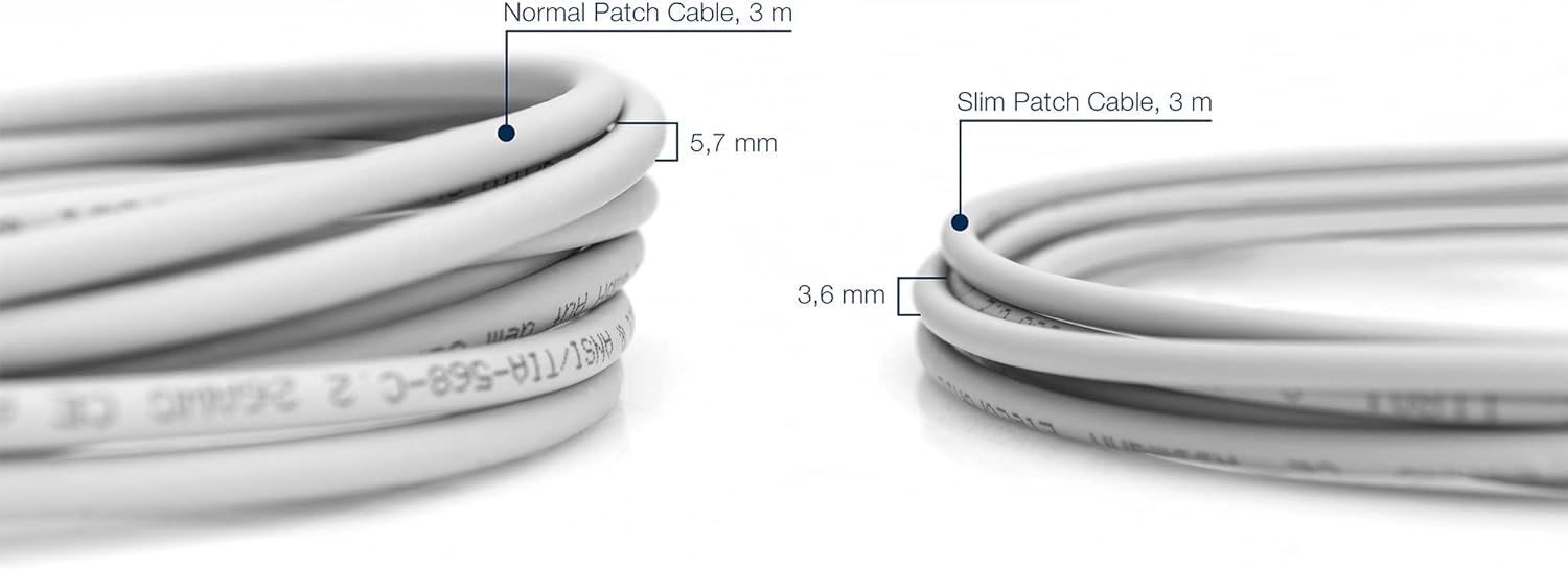DIGITUS LAN Kabel Cat 6-1,5m - Slim - RJ45 Netzwerkkabel - U/FTP Geschirmt - Kompatibel zu Cat-6A - Grau Cat 6 - U/FTP - LSZH - Slim-Kabel 1,5 m - 1 Stück Grau