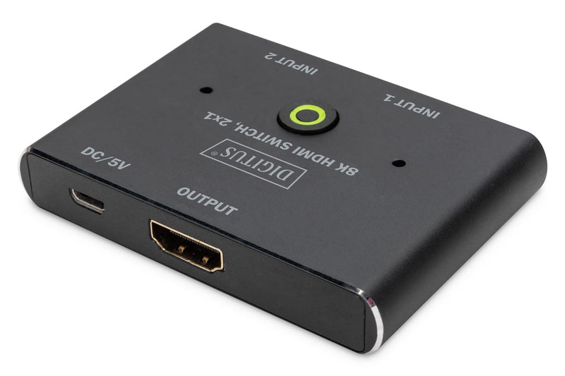 DIGITUS 8K 60Hz HDMI Switch, 1x HDMI Output, 1x Micro USB Output, LED Display